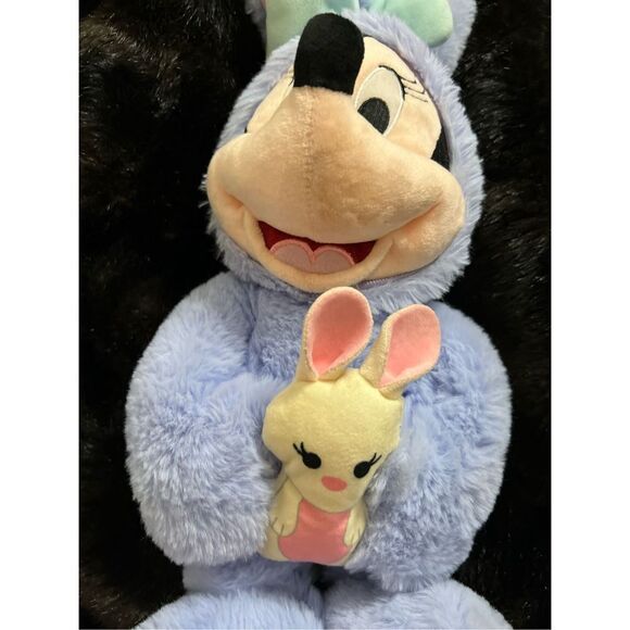 Disney Store 2019 Minnie Mouse Easter Bunny Plush Toy Doll 18" Purple Rabbit EUC - Picture 5 of 5